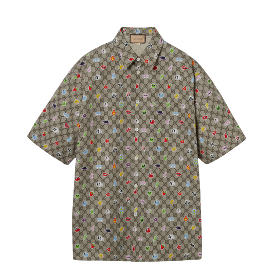 GUCCI COTTON POPLIN SHIRT WITH PRINT