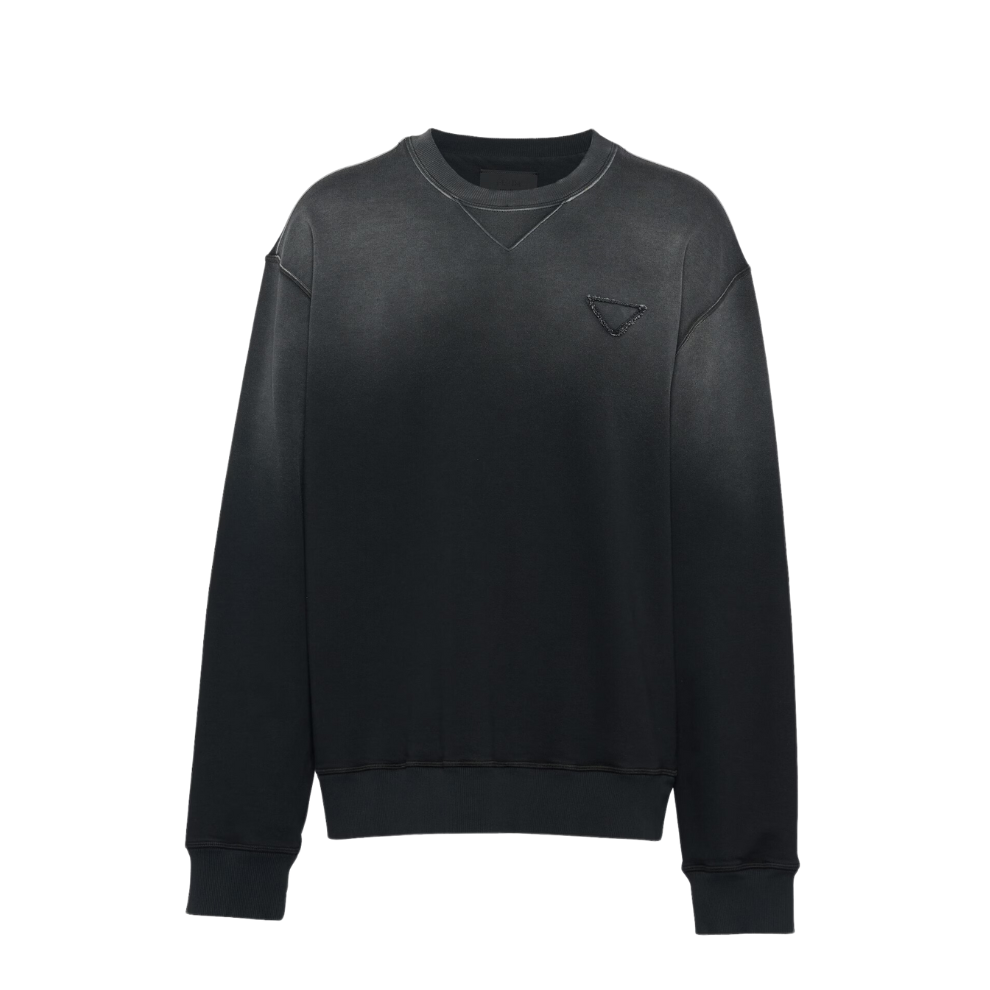 PRADA Oversized garment-dyed cotton sweatshirt