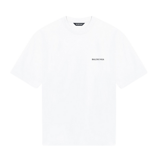 Balenciaga MEN'S LOGO T-SHIRT MEDIUM FIT IN WHITE