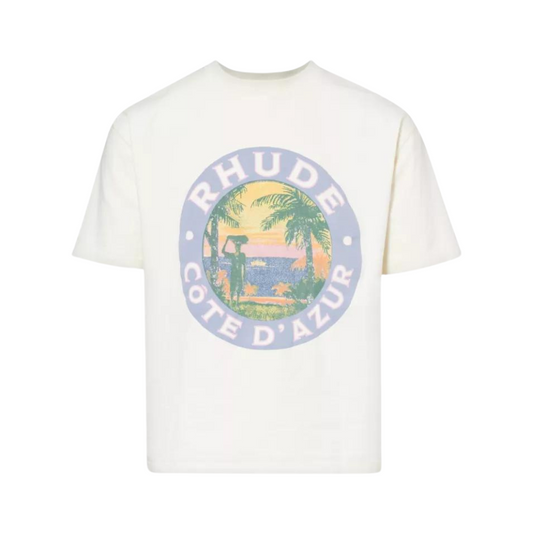 RHUDE Côte d'Azur logo-print cotton-jersey T-shirt