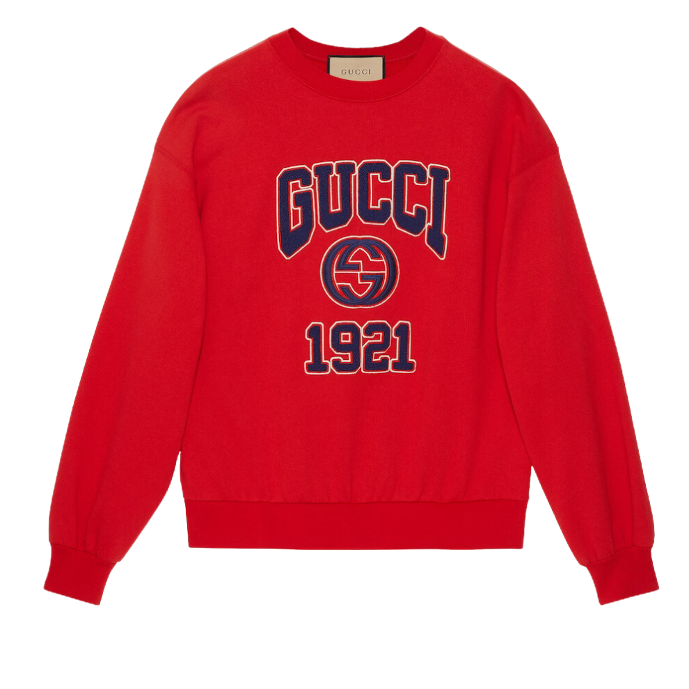 GUCCI COTTON JERSEY SWEATSHIRT WITH EMBROIDERY
