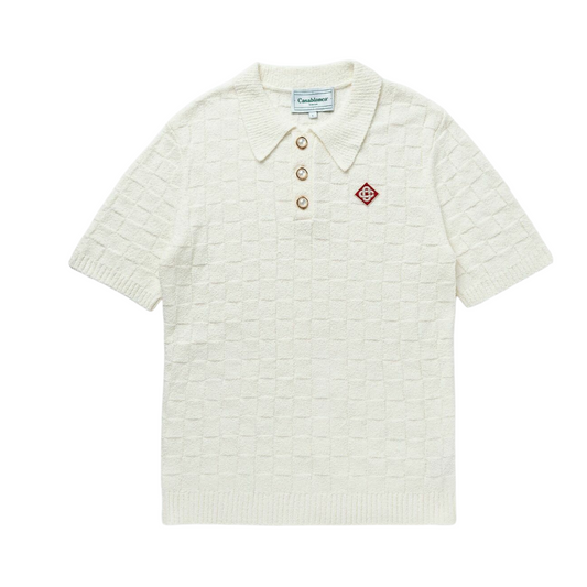 CASABLANCACHECKED YOKE BOUCLE POLO