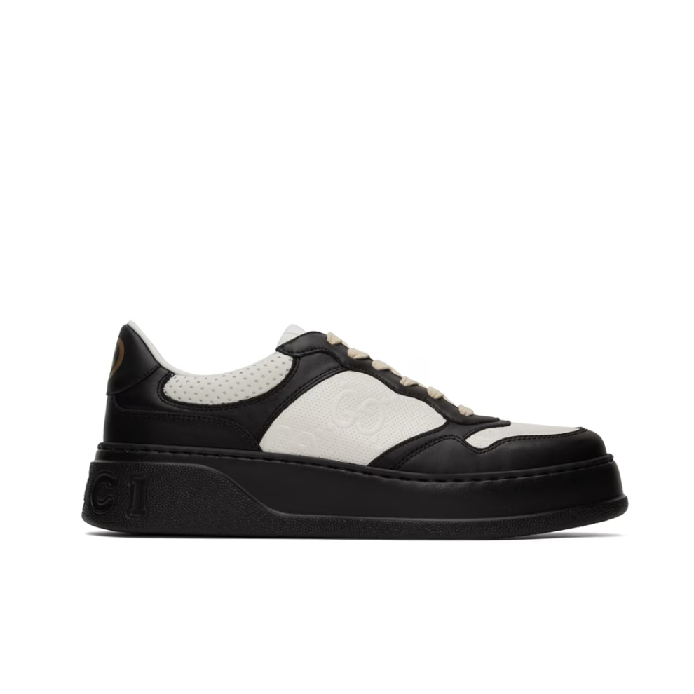 GUCCI Black & White Embossed Sneakers
