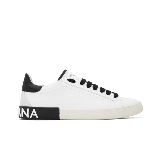 DOLCE & GABBANA White Calfskin Portofino Vintage Sneakers