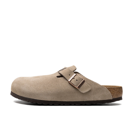 Birkenstock Boston Soft Footbed "Suede Taupe"