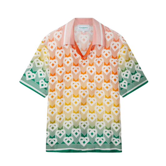 CASABLANCA Gradient Heart Monogram Silk Shirt