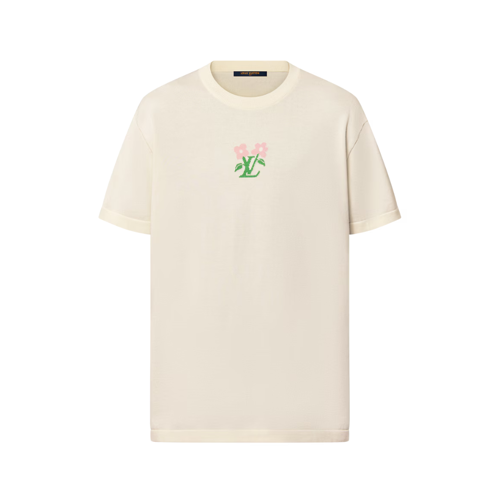 LOUIS VUITTON Short-Sleeved Cotton Knitted Crewneck