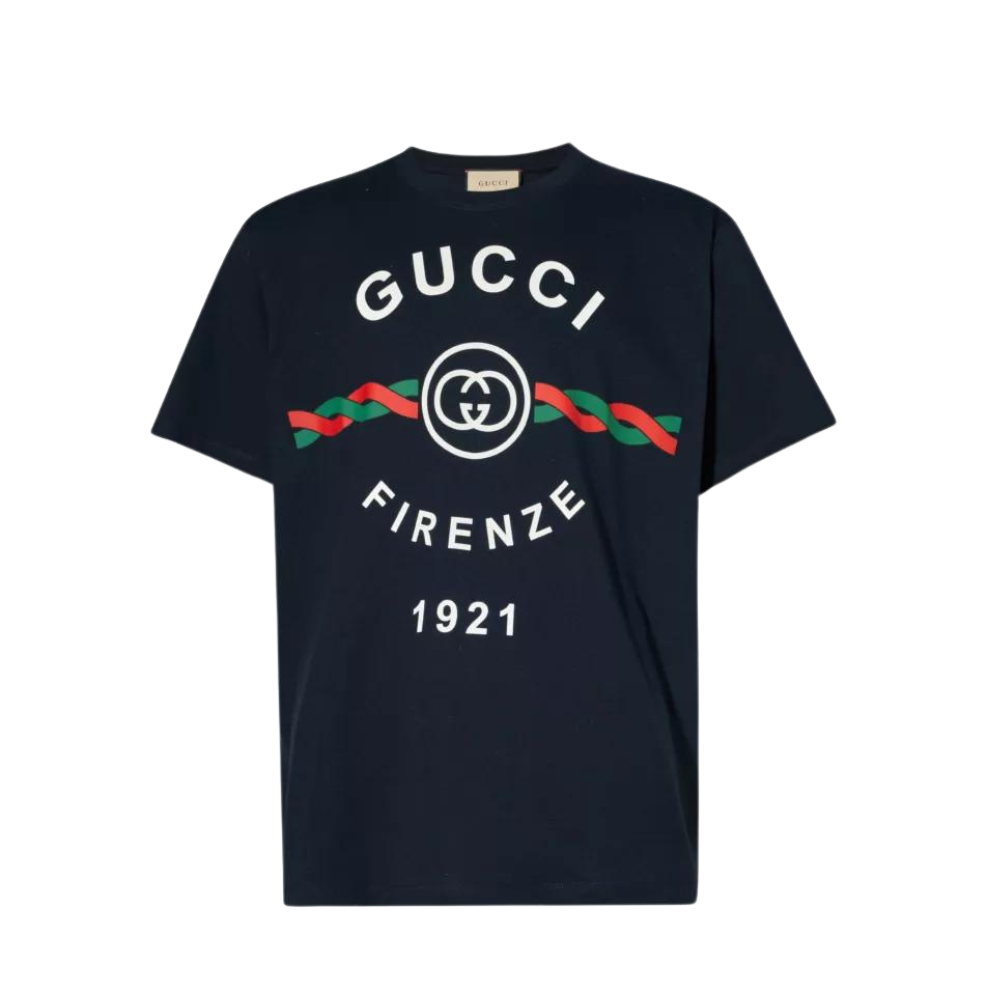 GUCCI Brand-print relaxed-fit cotton-jersey T-shirt