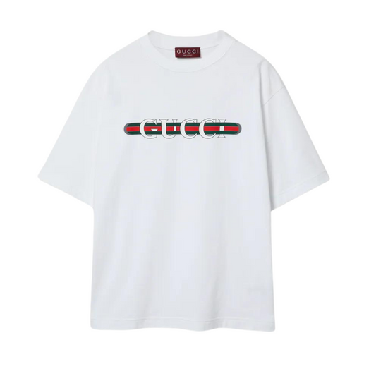 GUCCI COTTON JERSEY T-SHIRT WITH GUCCI PRINT