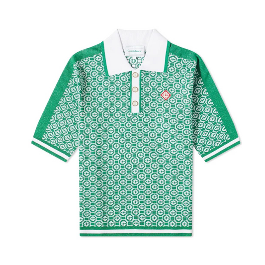 CASABLANCA LUREX JACQUARD POLO Green