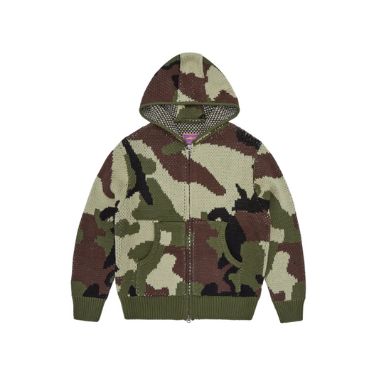 Corteiz Alcatraz Heavy Knit Zip Hoodie Camo