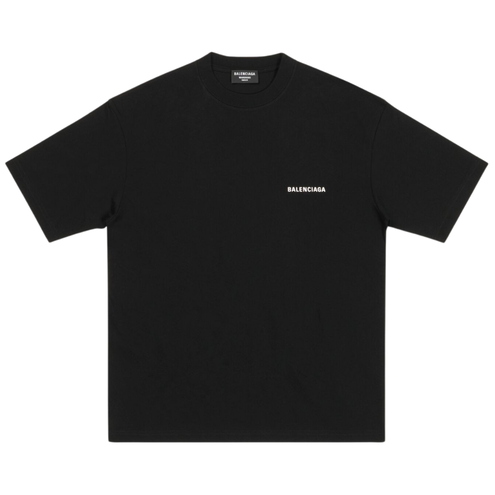Balenciaga MEN'S LOGO T-SHIRT MEDIUM FIT IN BLACK