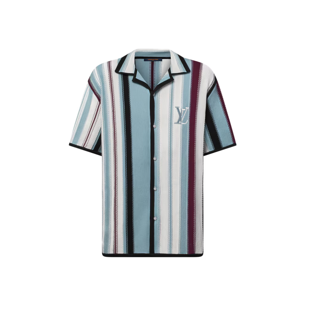 Louis Vuitton Striped Crochet Short-Sleeved Shirt