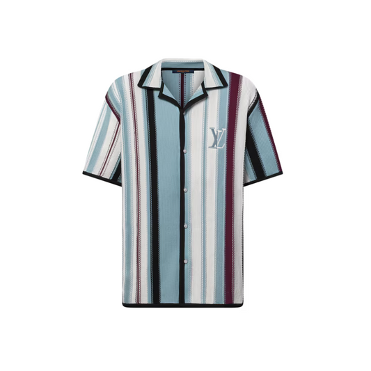 Louis Vuitton Striped Crochet Short-Sleeved Shirt