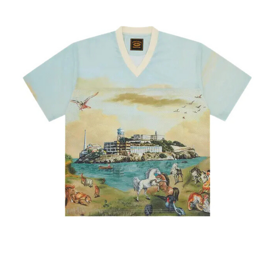 Corteiz Narnia Football Jersey 'Blue/Cream'