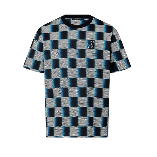 Damier Short-Sleeved Cotton T-Shirt