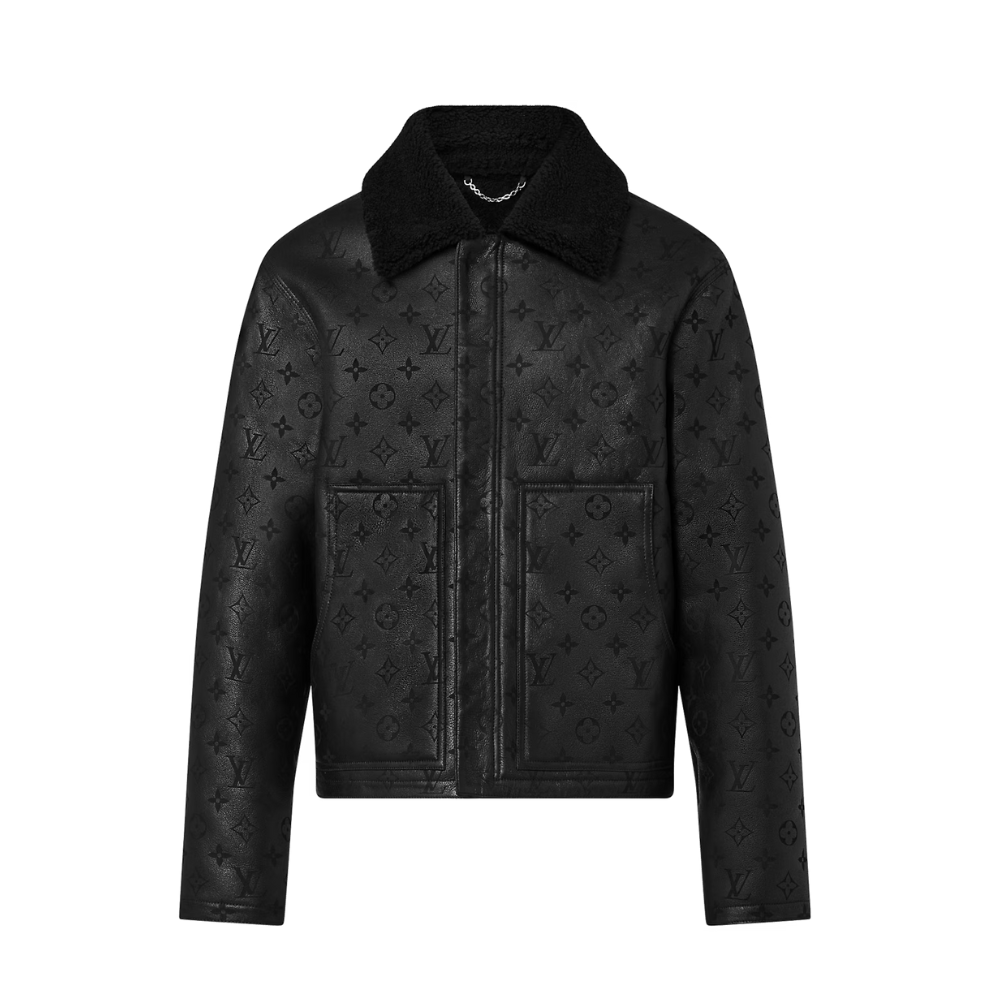 LOUIS VUITTON Shearling Embossed Monogram Jacket
