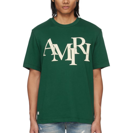 AMIRI Green Staggered T-Shirt
