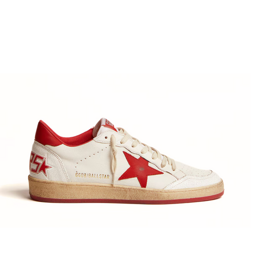Golden Goose Men's Ball Star in white leather