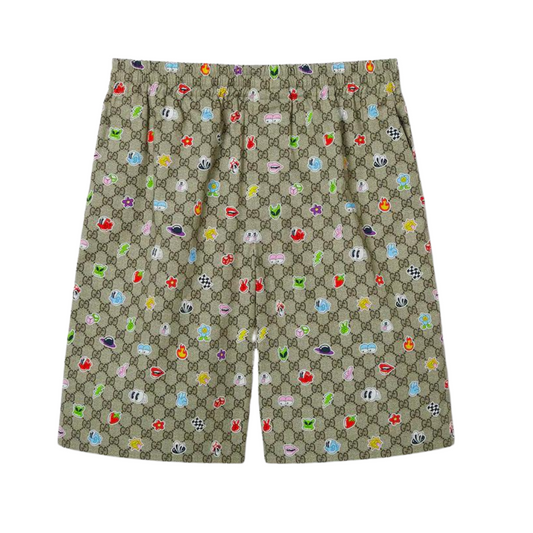 GUCCI COTTON POPLIN SHORTS WITH PRINT