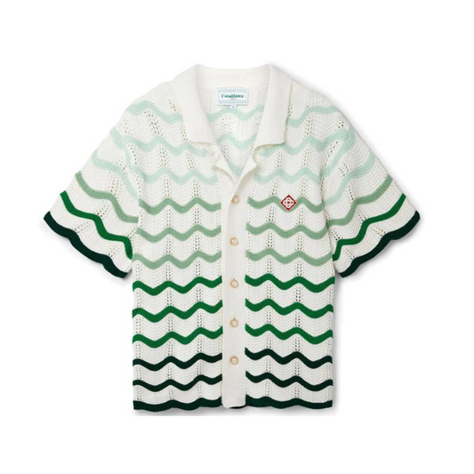 CASABLANCA Wavy Gradient Crochet Shirt