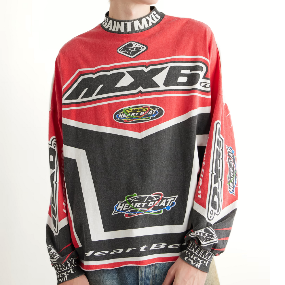 SAINT MXXXXXX MX6 Motocross Race Logo-Print Cotton-Jersey T-Shirt