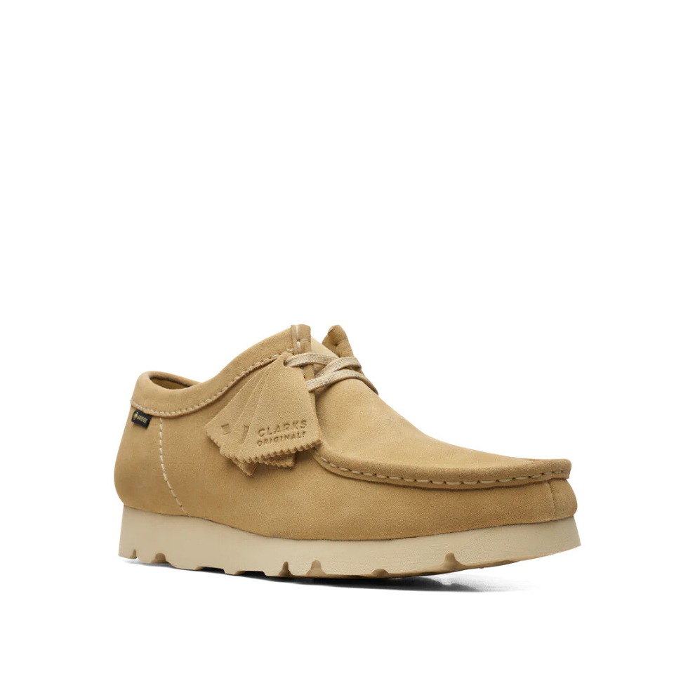 Clarks Wallabee GTX derby lace-up in beige suede