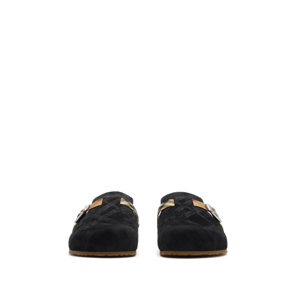 Burberry Check Suede Urchin Clogs