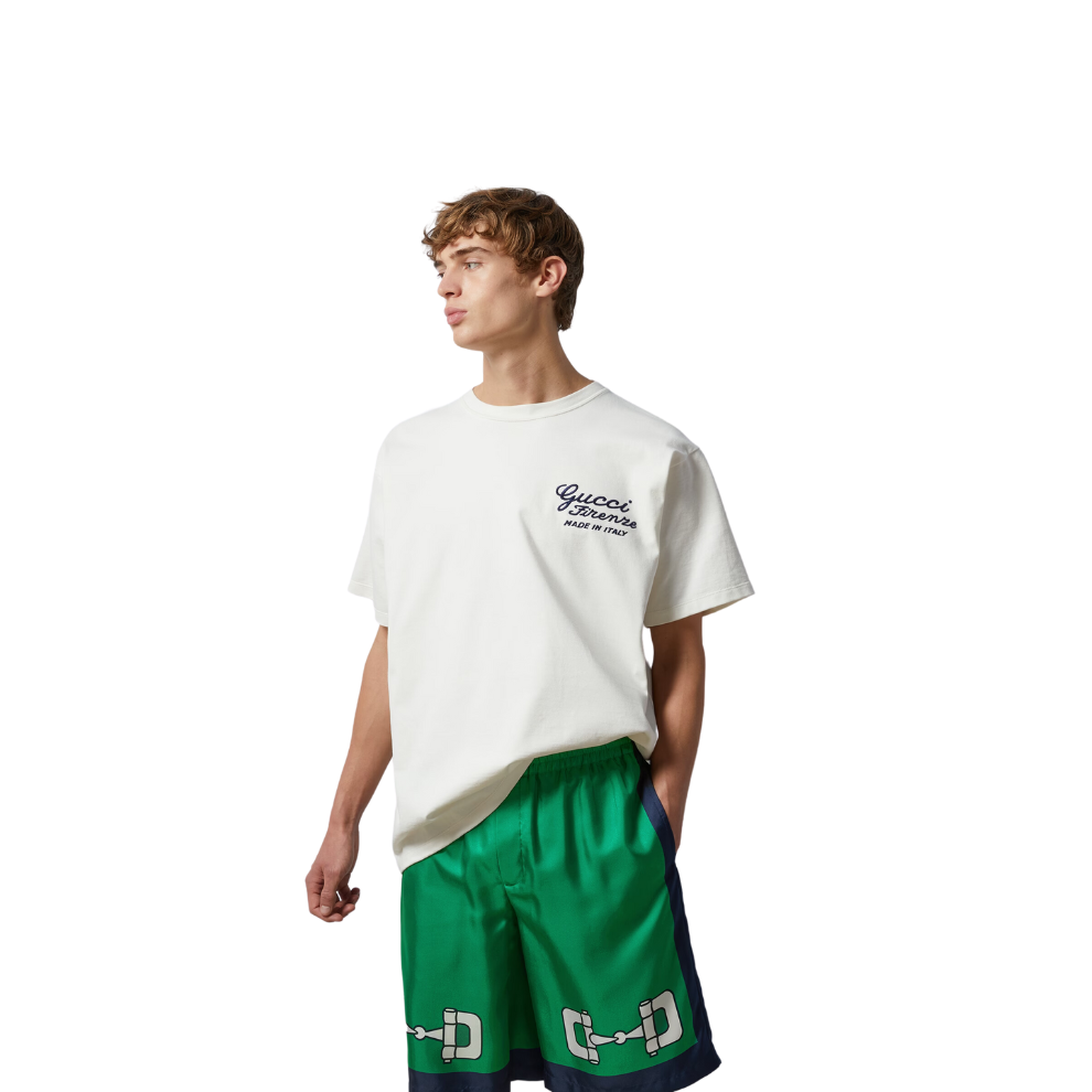 GUCCI COTTON JERSEY T SHIRT WITH EMBROIDERY Digital Shoppers