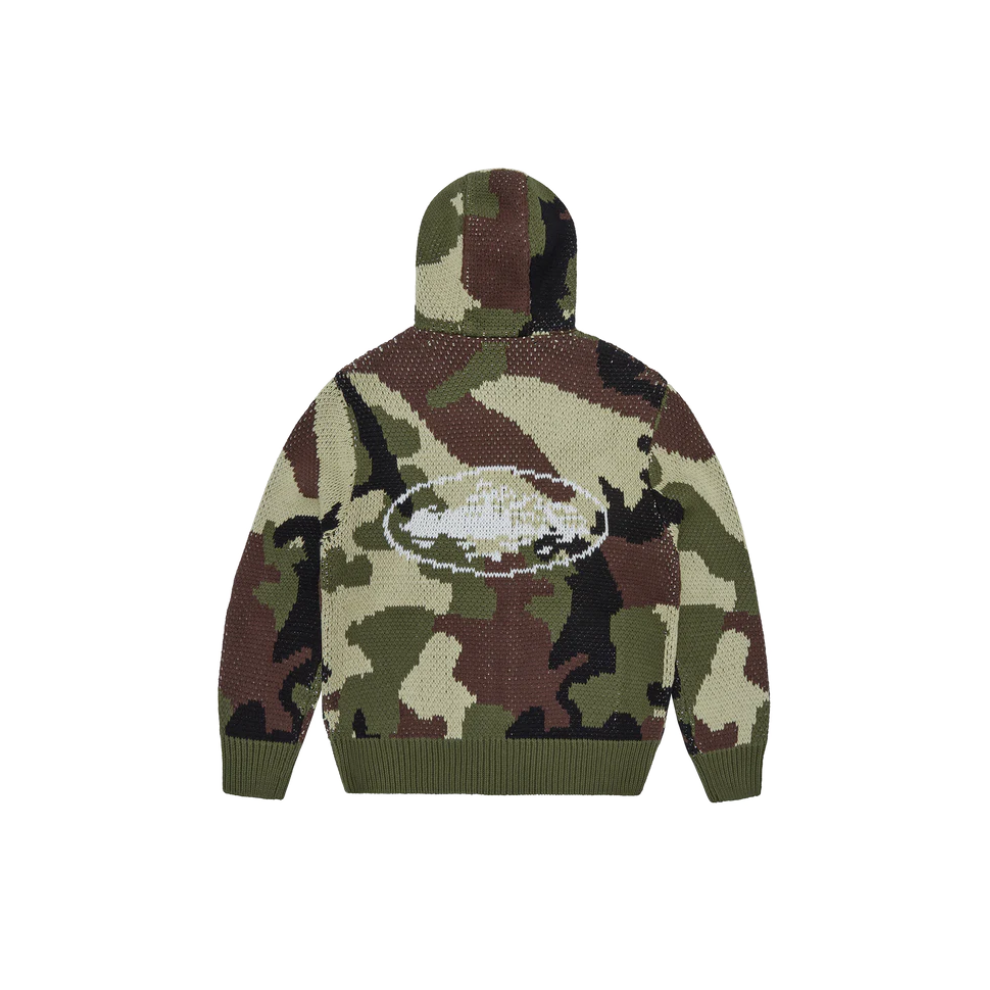 Corteiz Alcatraz Heavy Knit Zip Hoodie Camo