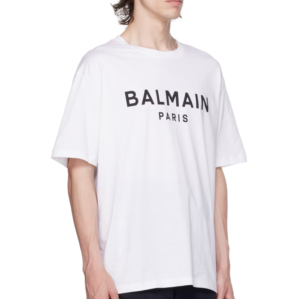 BALMAIN White Printed T-Shirt