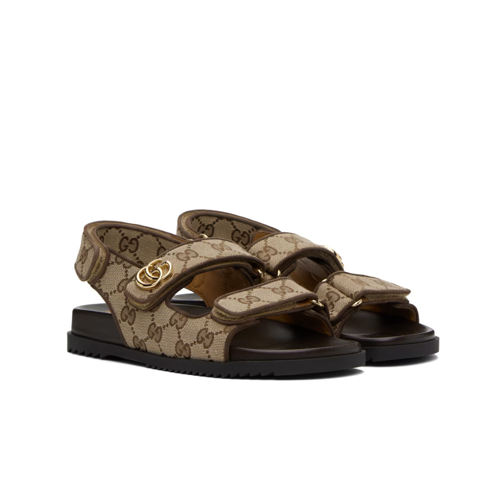 GUCCI Beige Double G Sandals