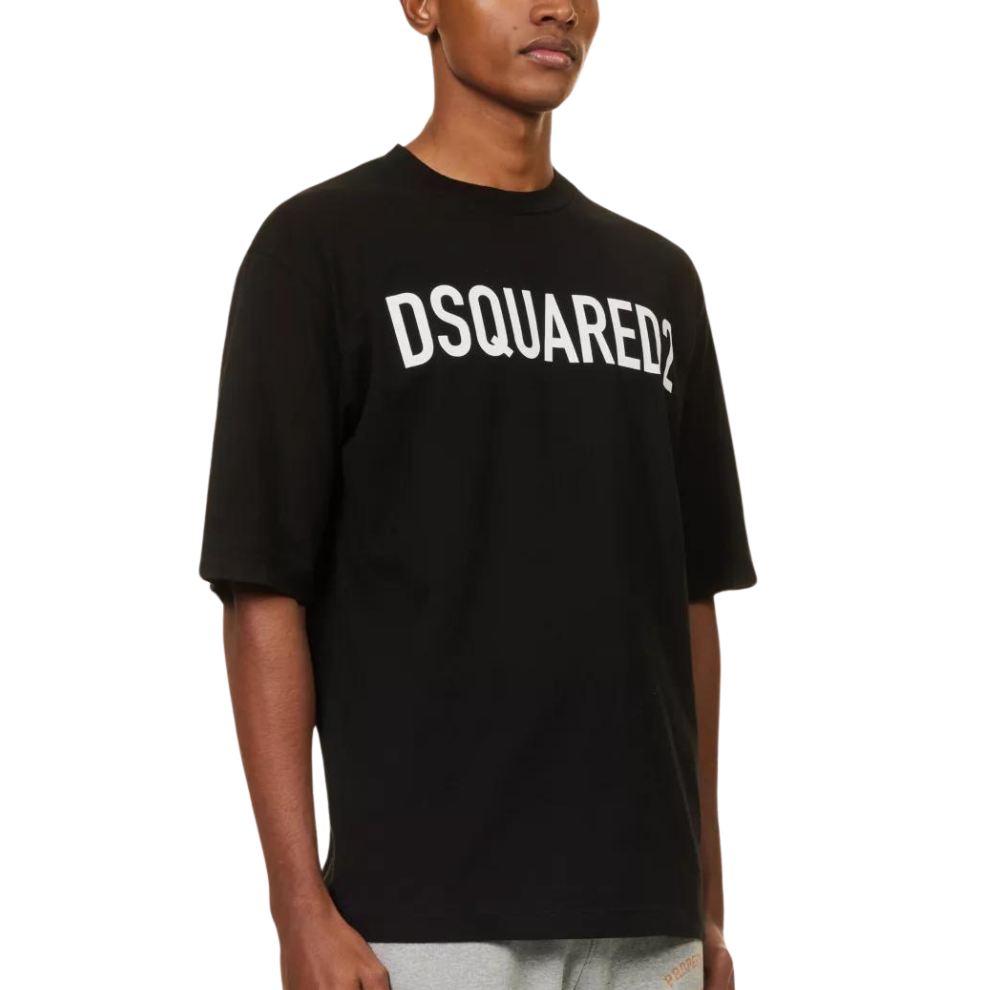  DSQUARED2 Brand-print crewneck regular-fit cotton-jersey T-shirt