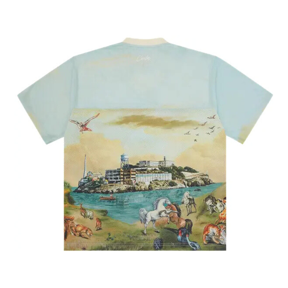 Corteiz Narnia Football Jersey 'Blue/Cream'