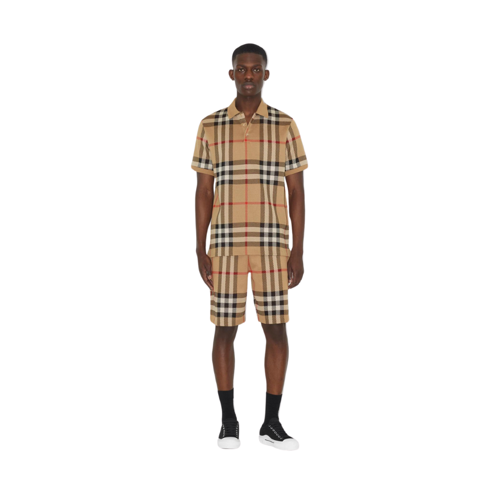 BURBERRY Check Cotton Polo  