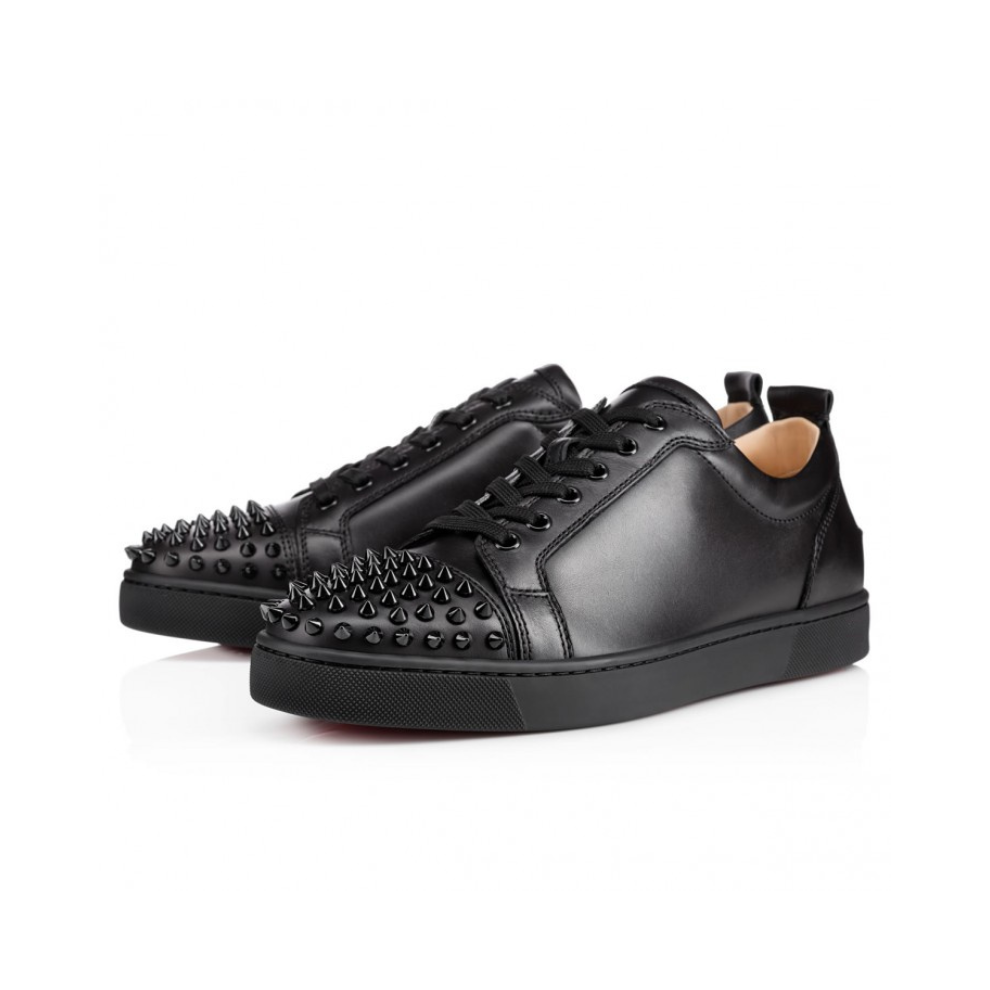 Louis Junior Spikes Sneakers - Calf leather and spikes - Black