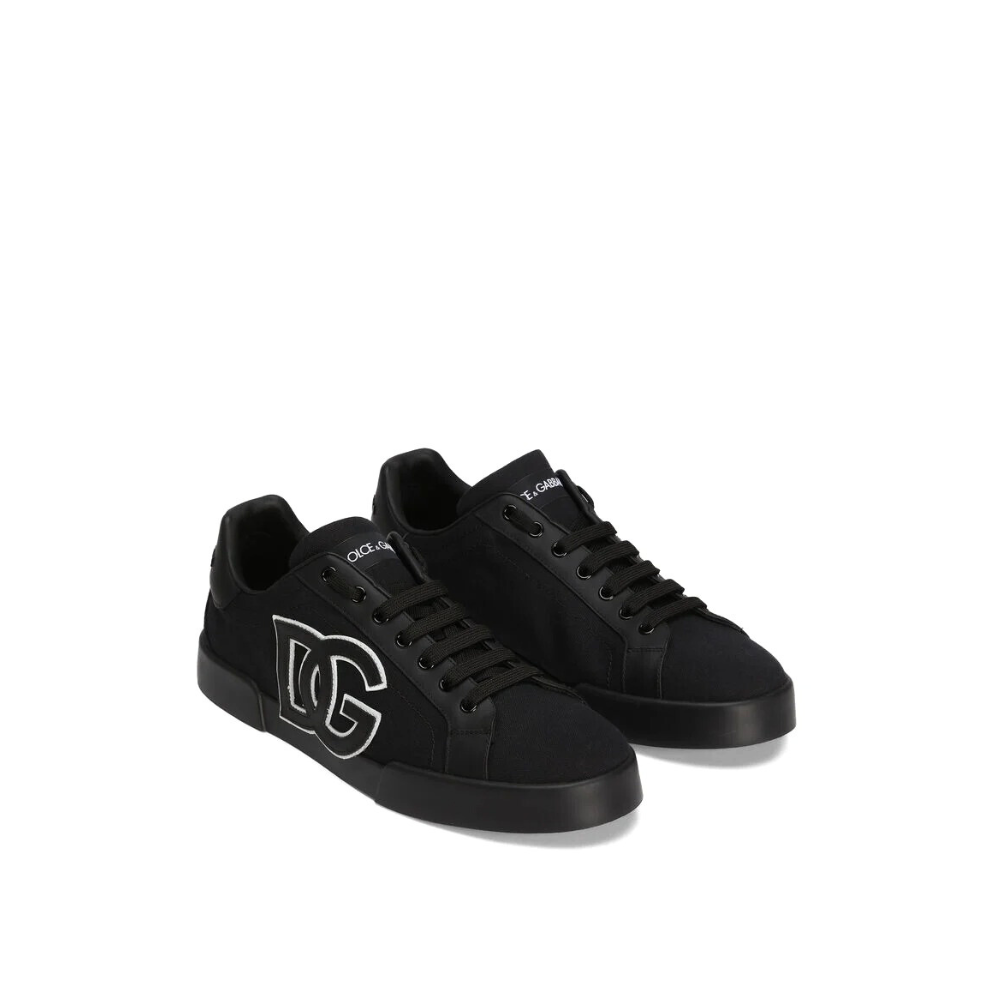 Dolce & Gabbana Portofino light strobel sneakers in canvas and calfskin