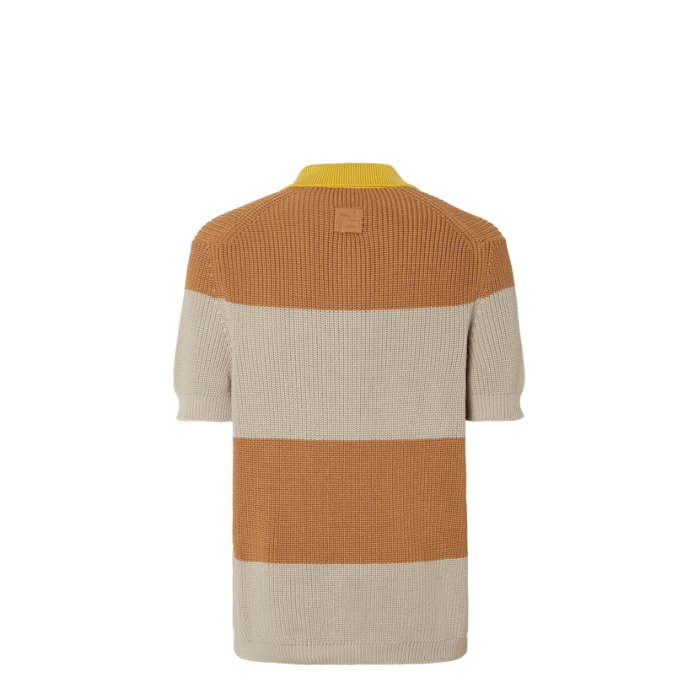 FENDI Polo shirt Yellow and beige cotton jersey
