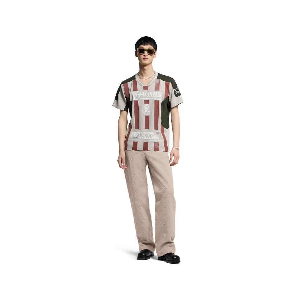 Louis Vuitton Intarsia Short-Sleeved V-Neck Top