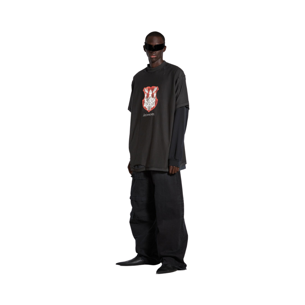 Balenciaga ANTWERPEN INSIDE-OUT T-SHIRT OVERSIZED IN BLACK