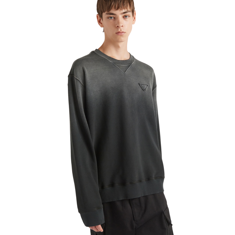 PRADA Oversized garment-dyed cotton sweatshirt