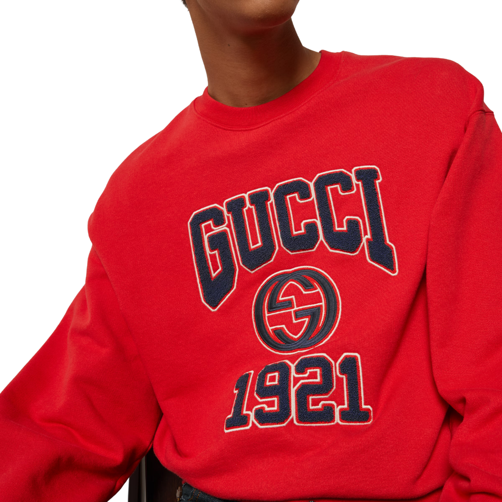 GUCCI COTTON JERSEY SWEATSHIRT WITH EMBROIDERY