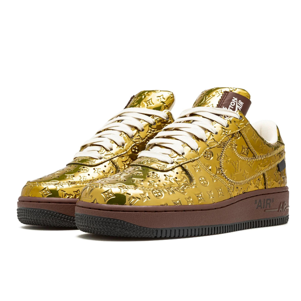 NIKE LOUIS VUITTON AIR FORCE 1 LOW "Virgil Abloh - Metallic Gold"
