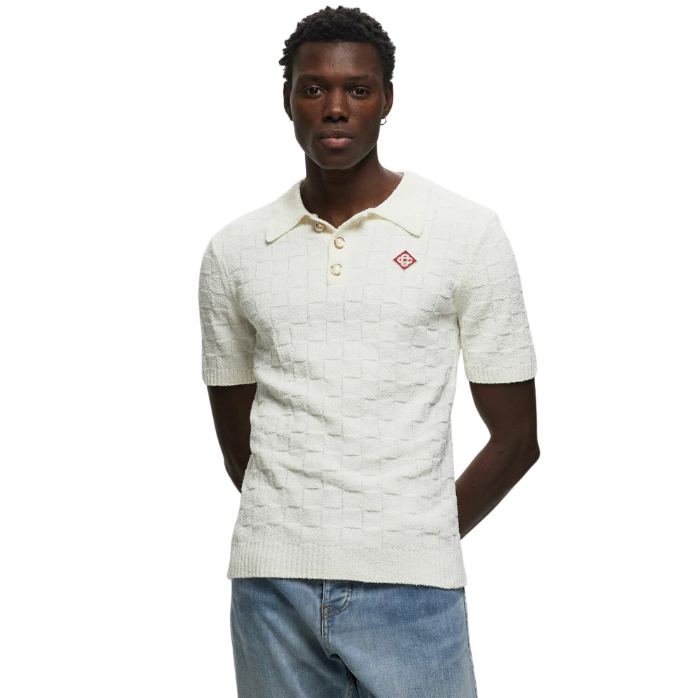 CASABLANCACHECKED YOKE BOUCLE POLO
