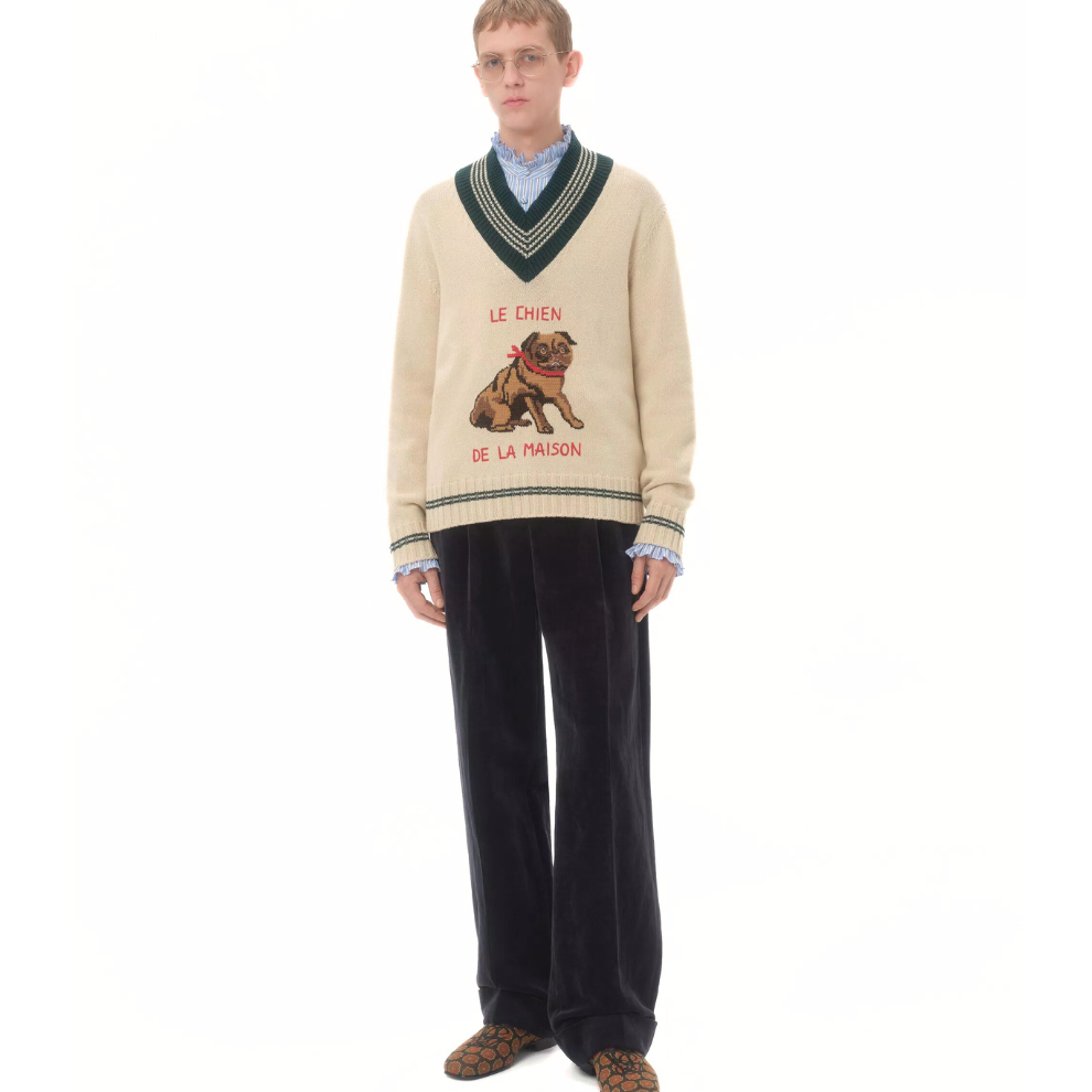 Valentino Le Chien De La Maison Jacquard Wool Sweater