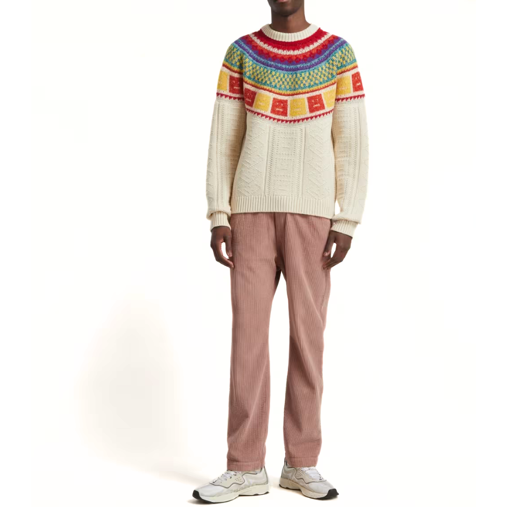 Acne Studios Fair-Isle Rainbow Intarsia Knitted Jumper
