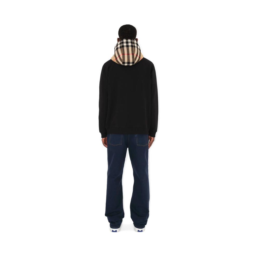Burberry Check Hood Cotton Zip Hoodie