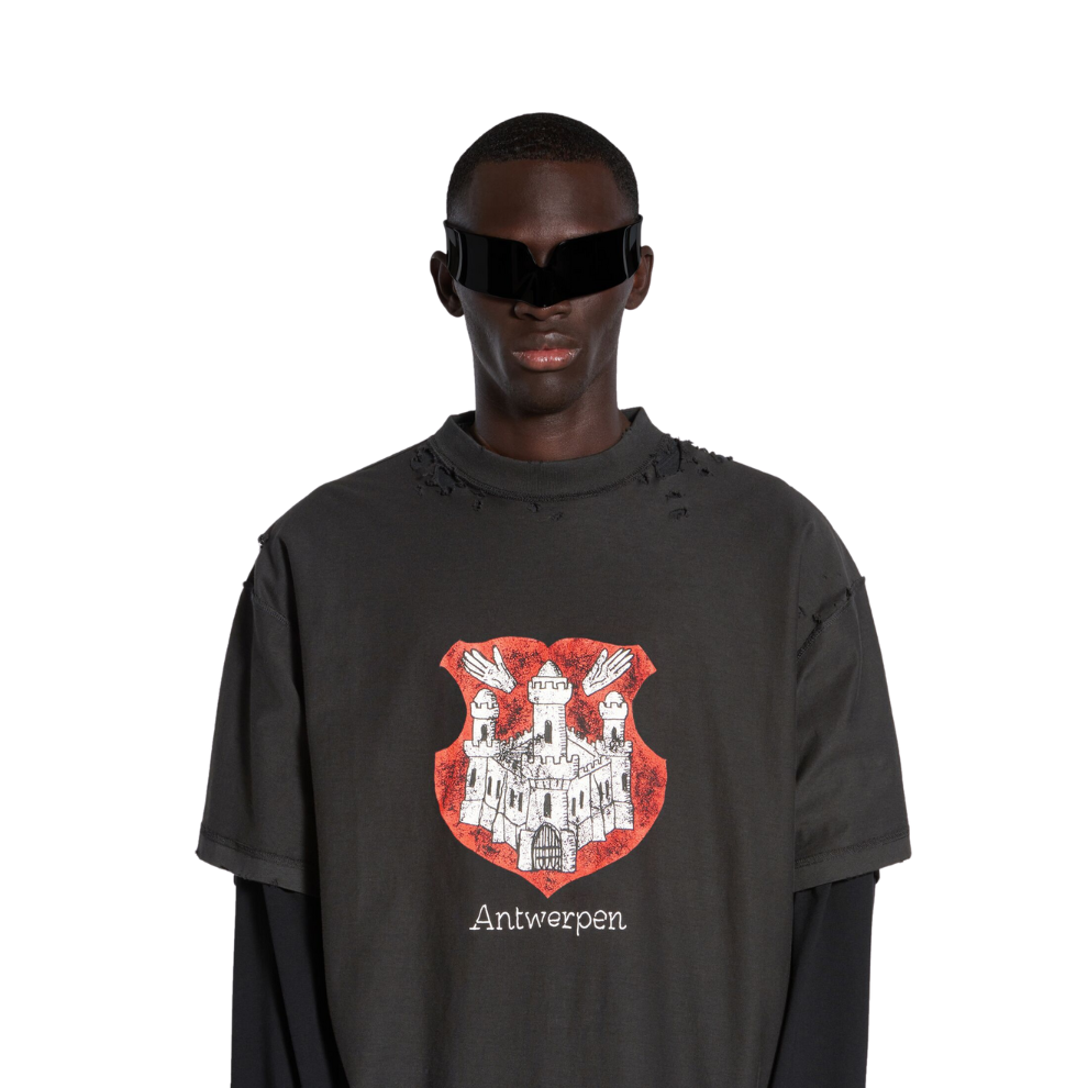 Balenciaga ANTWERPEN INSIDE-OUT T-SHIRT OVERSIZED IN BLACK