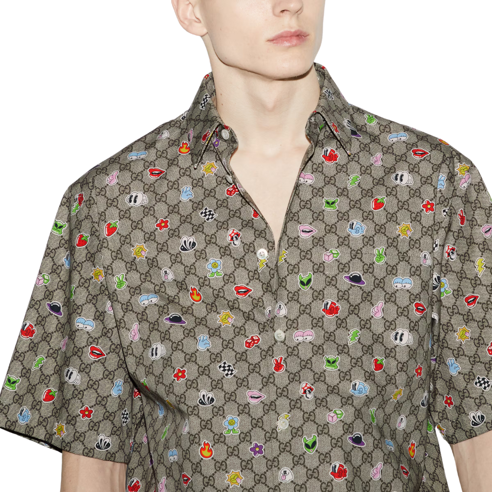 GUCCI COTTON POPLIN SHIRT WITH PRINT