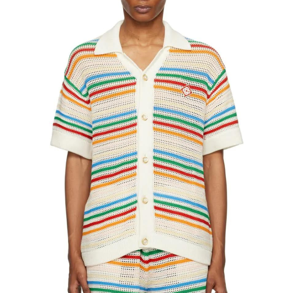 CASABLANCA Braid Striped Shirt In Rainbow Stripe